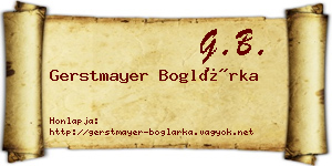 Gerstmayer Boglárka névjegykártya